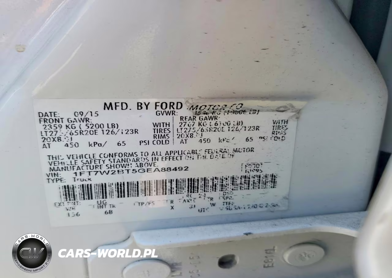 2016 Ford F250 Super Duty VIN:1FT7W2BT5GEA88492 - 12