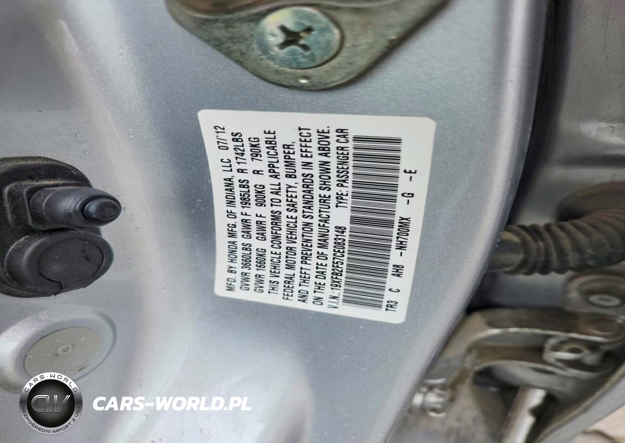 2012 Honda Civic Lx VIN:19XFB2F57CE083148 - 12