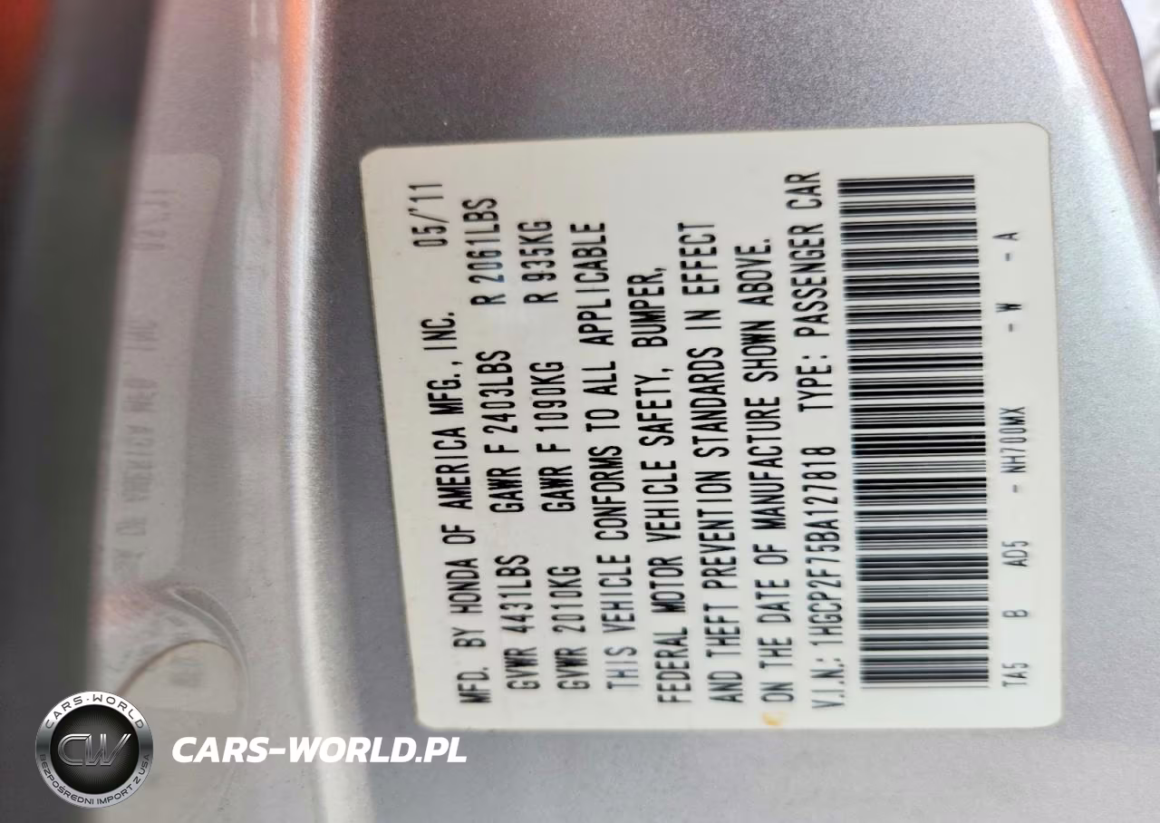 2011 Honda Accord Ex VIN:1HGCP2F75BA127818 - 13