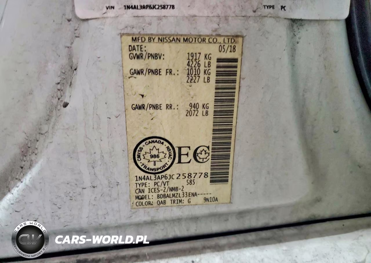 2018 Nissan Altima 2.5 S VIN:1N4AL3AP6JC258778 - 12