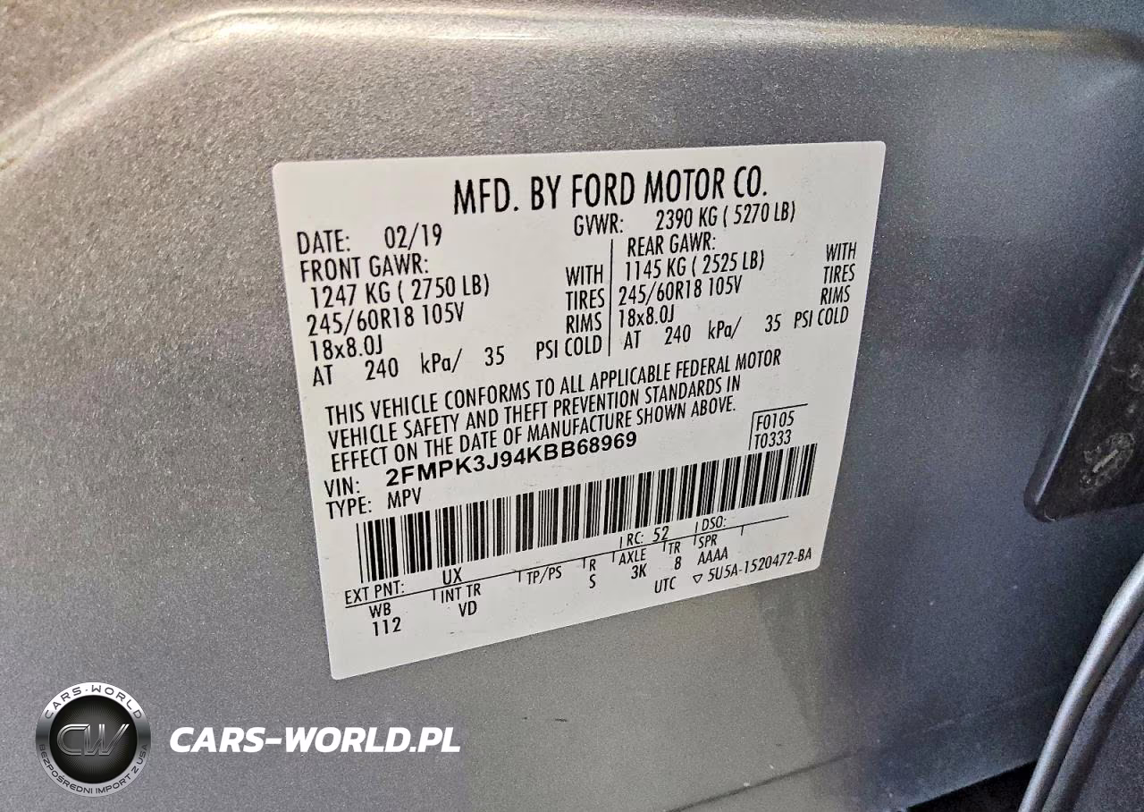 2019 Ford Edge Sel VIN:2FMPK3J94KBB68969 - 13