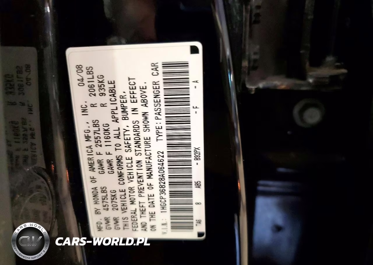 2008 Honda Accord Exl VIN:1HGCP36828A064622 - 12