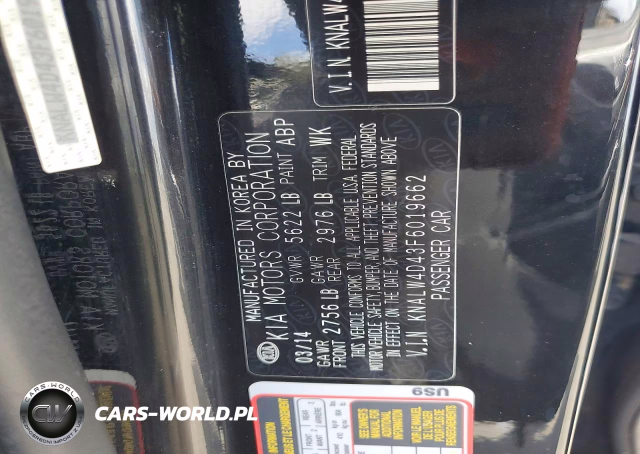 2015 Kia K900 Luxury VIN:KNALW4D43F6019662 - 12