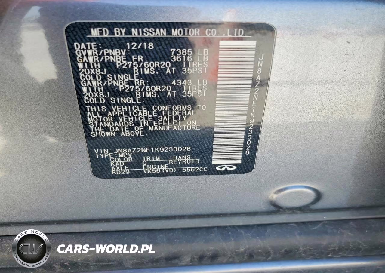 2019 Infiniti Qx80 Luxe VIN:JN8AZ2NE1K9233026 - 13
