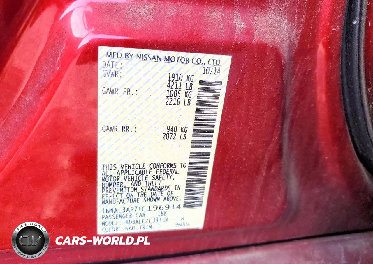2015 Nissan Altima 2.5 S VIN:1N4AL3AP7FC196914 - 12