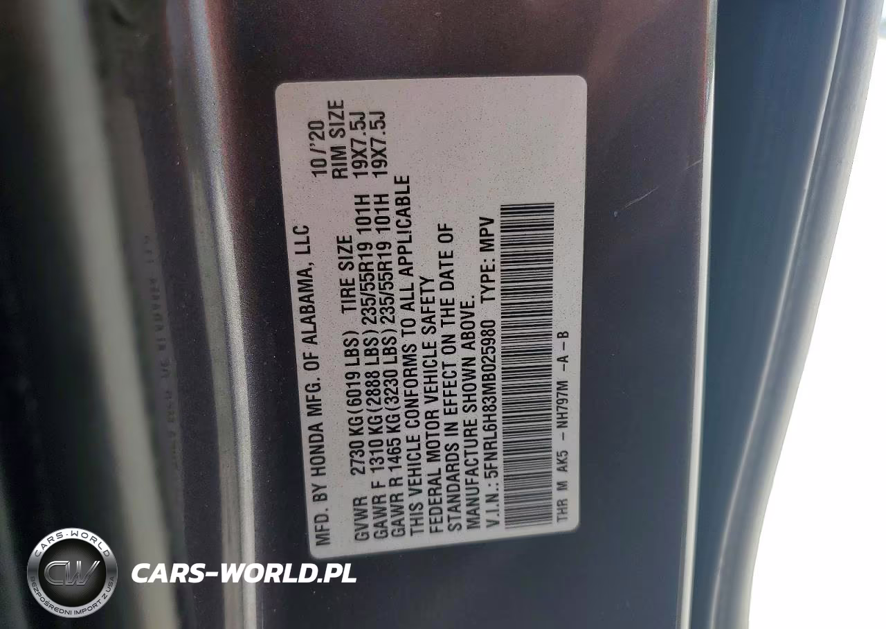 2021 Honda Odyssey Touring VIN:5FNRL6H83MB025980 - 13