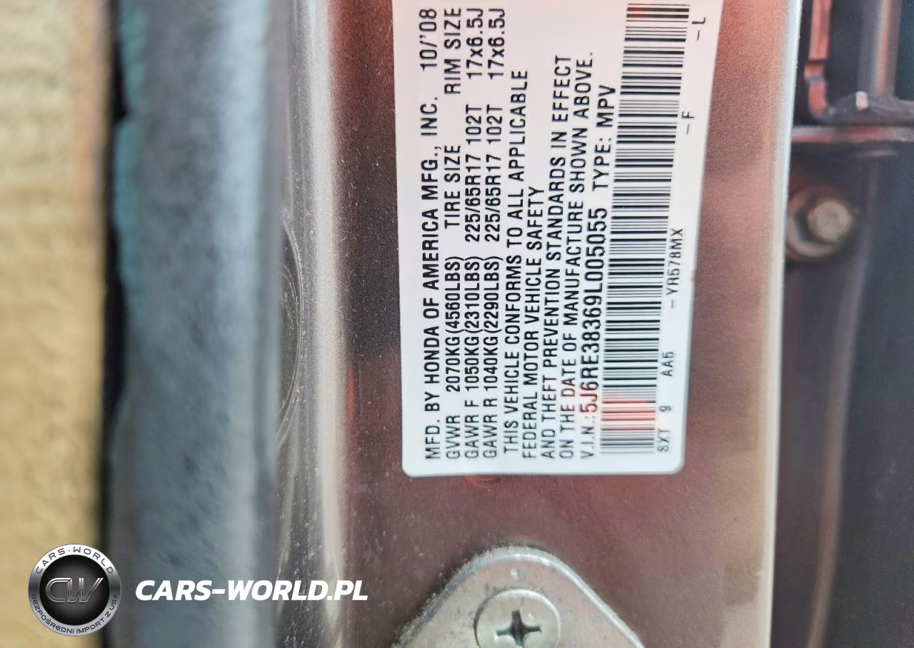 2009 Honda Cr-V Lx VIN:5J6RE38369L005055 - 12