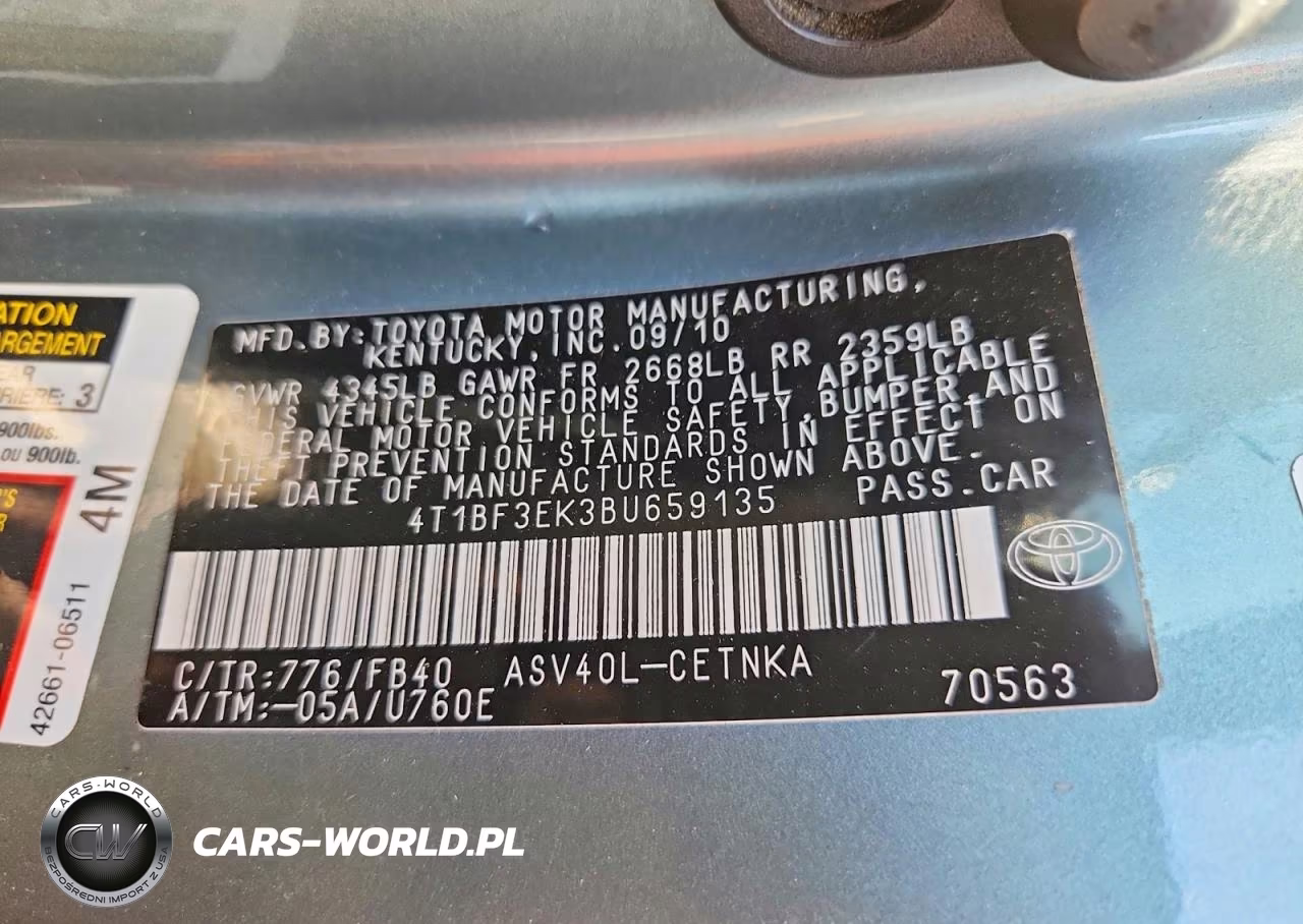 2011 Toyota Camry Le VIN:4T1BF3EK3BU659135 - 12