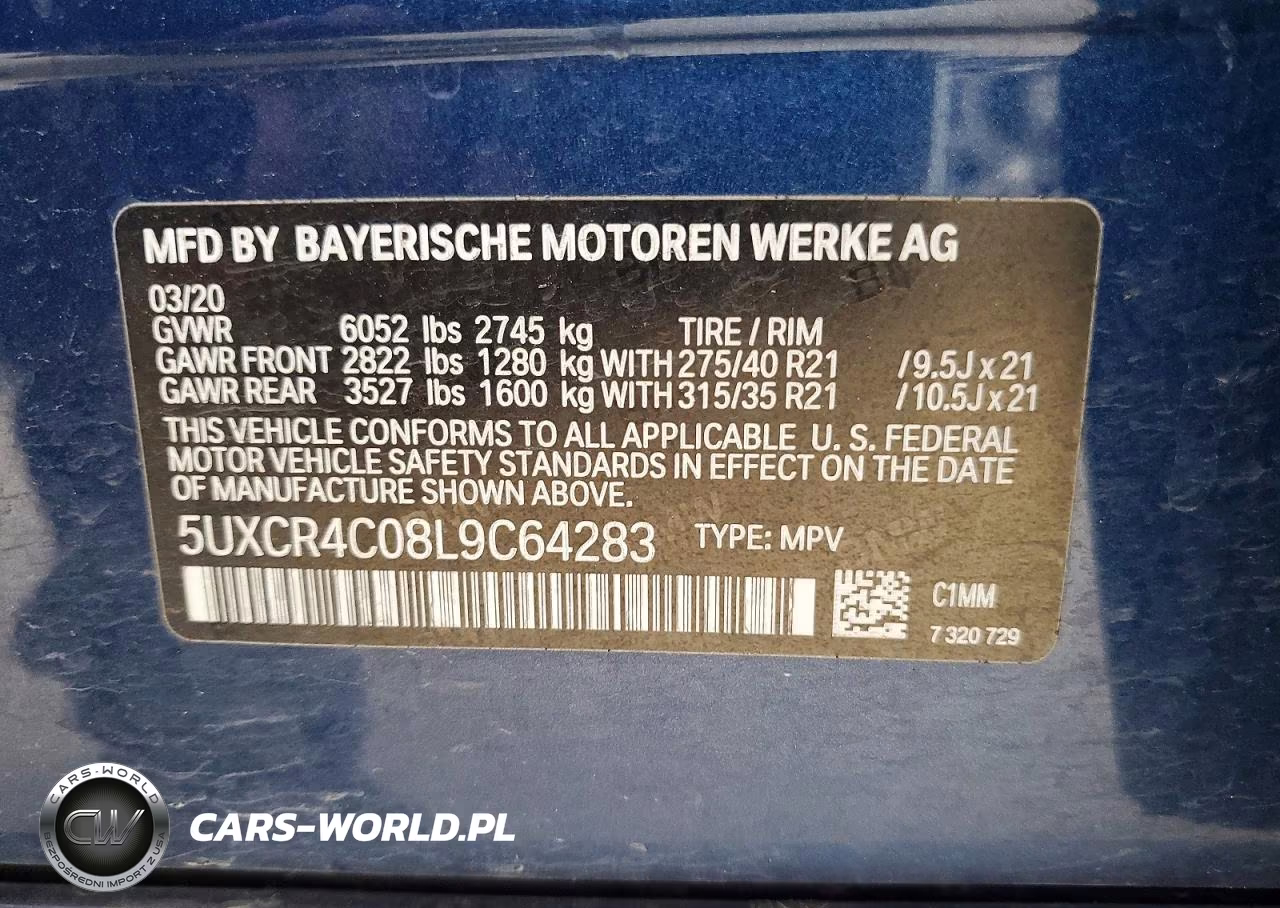 2020 BMW X5 Sdrive 40I VIN:5UXCR4C08L9C64283 - 13