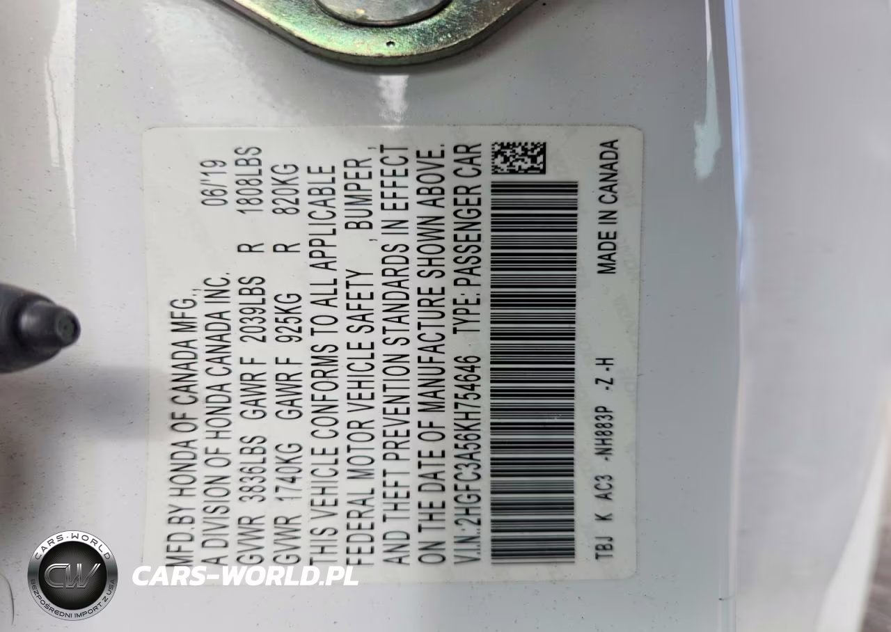 2019 Honda Civic Si VIN:2HGFC3A56KH754646 - 12