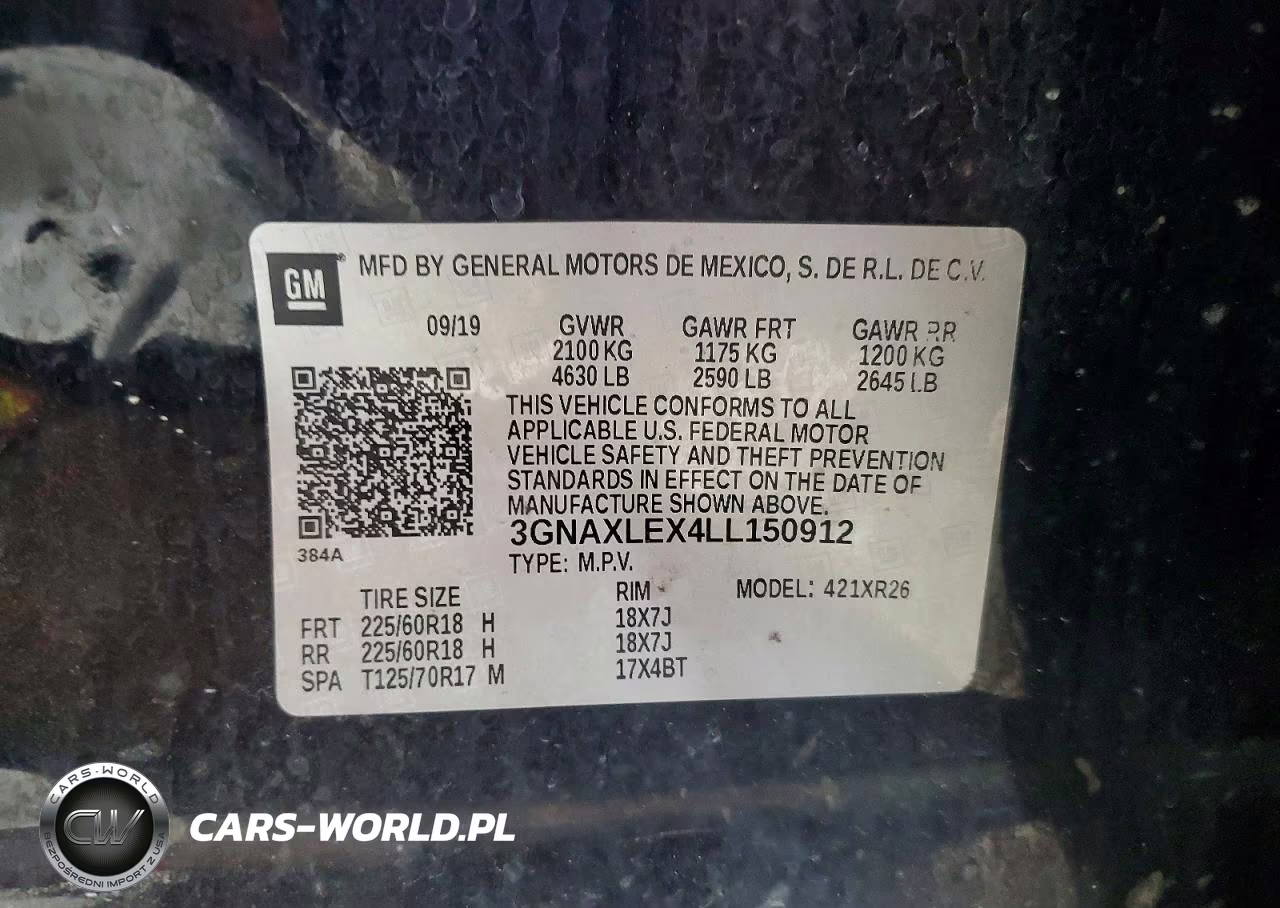 2020 Chevrolet Equinox Lt VIN:3GNAXLEX4LL150912 - 13