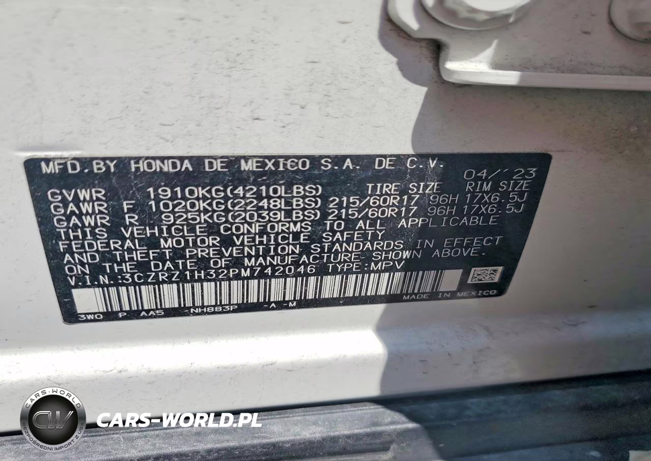 2023 Honda Hr-V Lx VIN:3CZRZ1H32PM742046 - 12