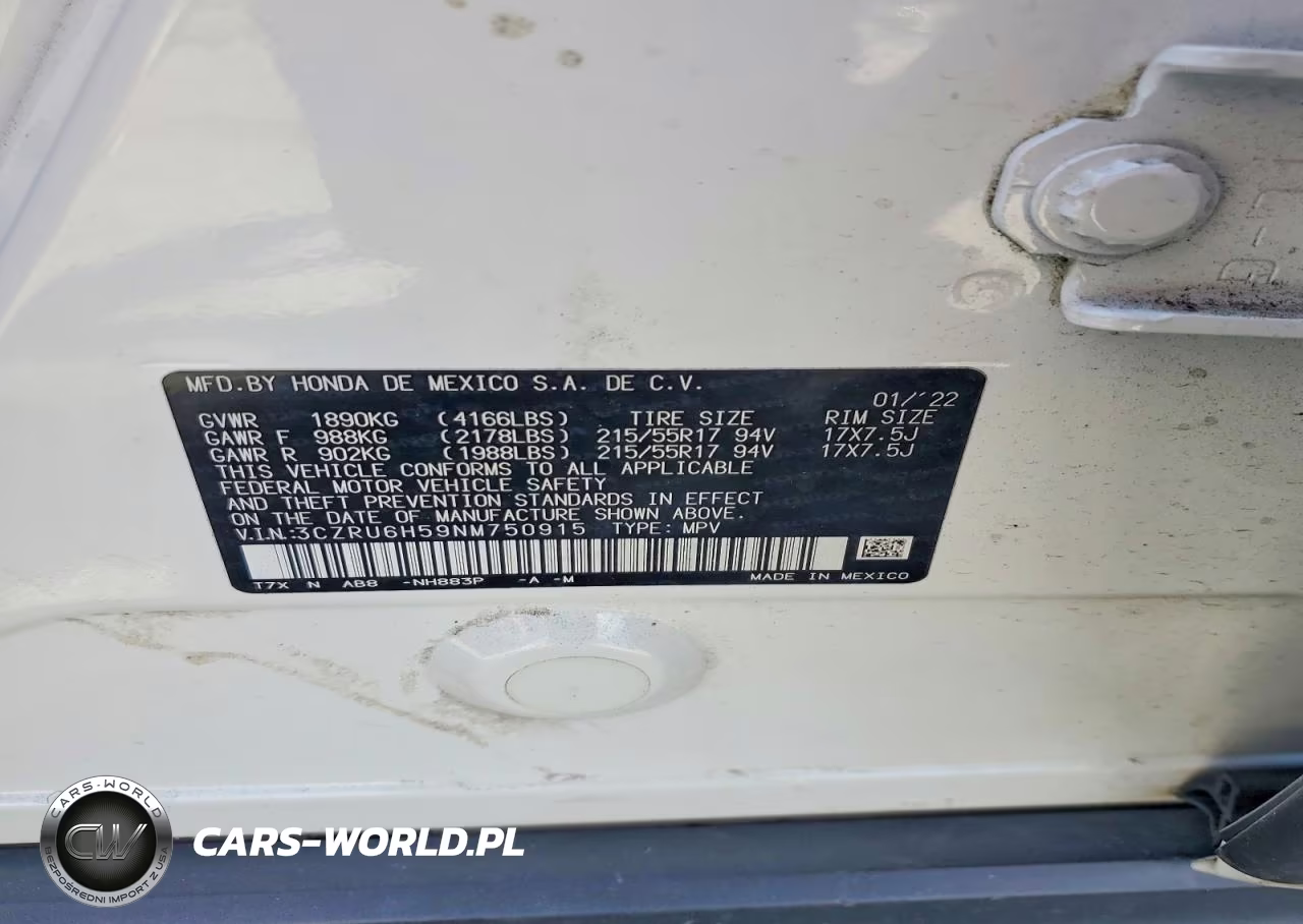 2022 Honda Hr-V Ex VIN:3CZRU6H59NM750915 - 14