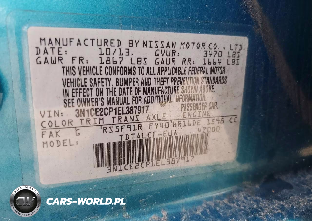 2014 Nissan Versa Note VIN:3N1CE2CP1EL387917 - 12