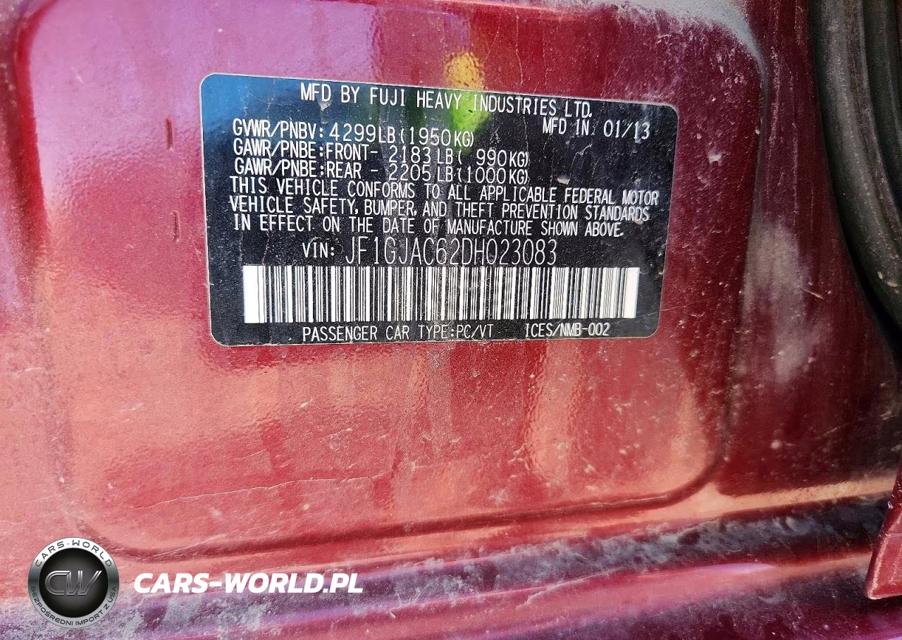 2013 Subaru Impreza Premium VIN:JF1GJAC62DH023083 - 13