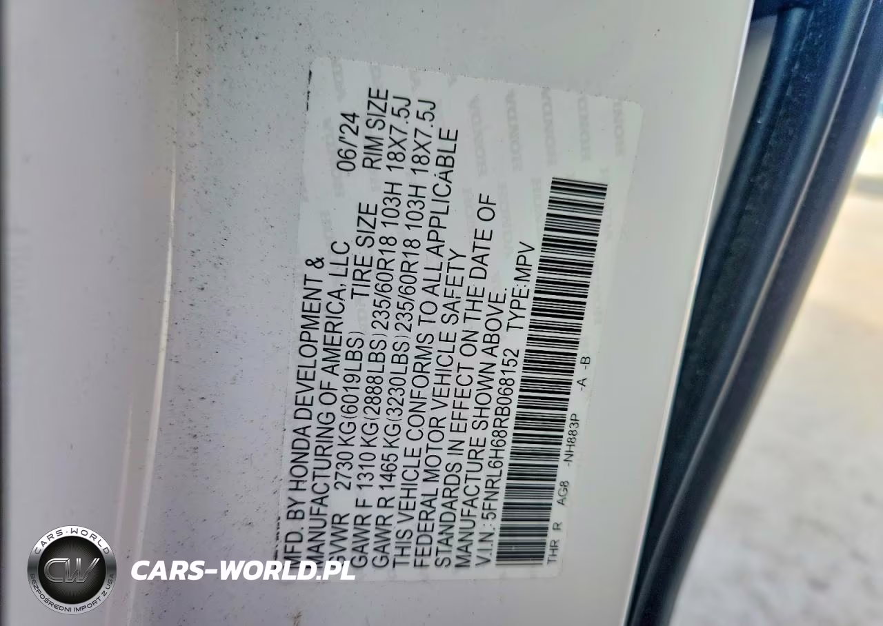 2024 Honda Odyssey Exl VIN:5FNRL6H68RB068152 - 13