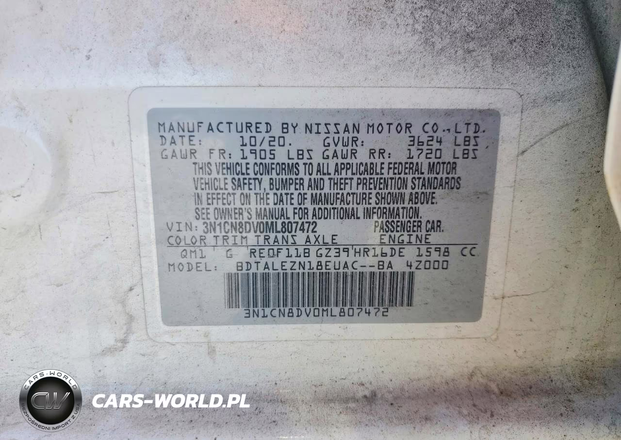 2021 Nissan Versa S VIN:3N1CN8DV0ML807472 - 12