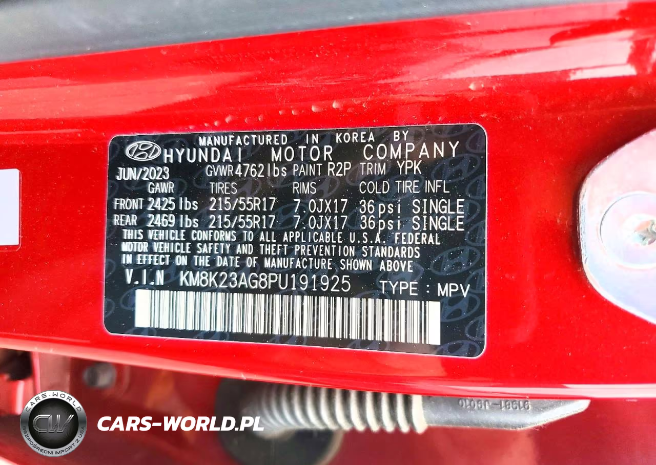 2023 Hyundai Kona Se VIN:KM8K23AG8PU191925 - 14