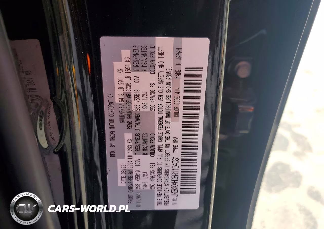 2024 Mazda Cx-90 Select VIN:JM3KKAHD5R1134081 - 12
