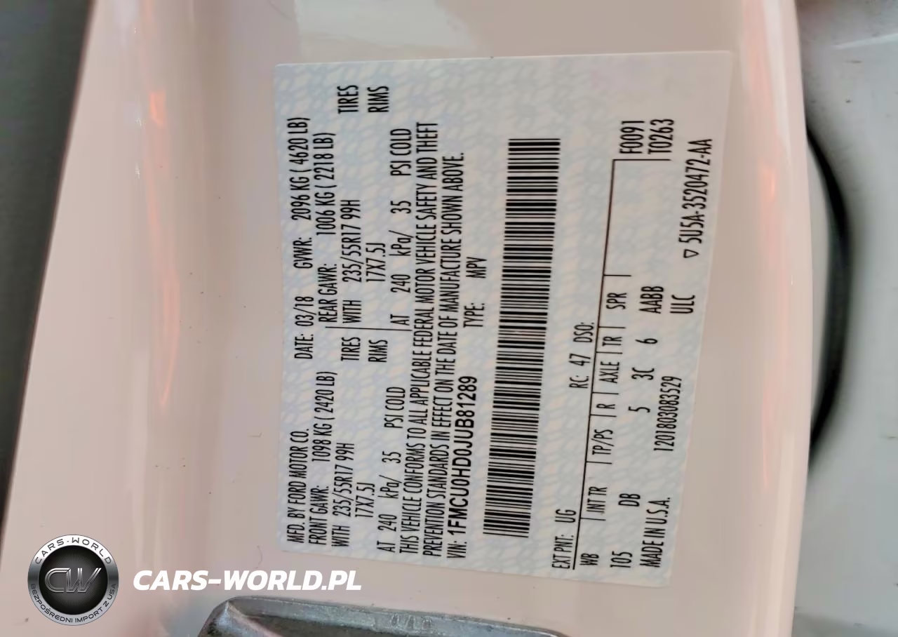 2018 Ford Escape Sel VIN:1FMCU0HD0JUB81289 - 13