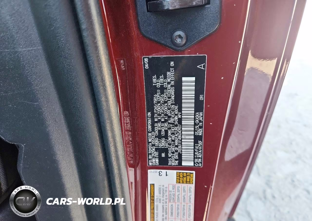2008 Toyota Fj Cruiser Base VIN:JTEBU11F48K040907 - 12