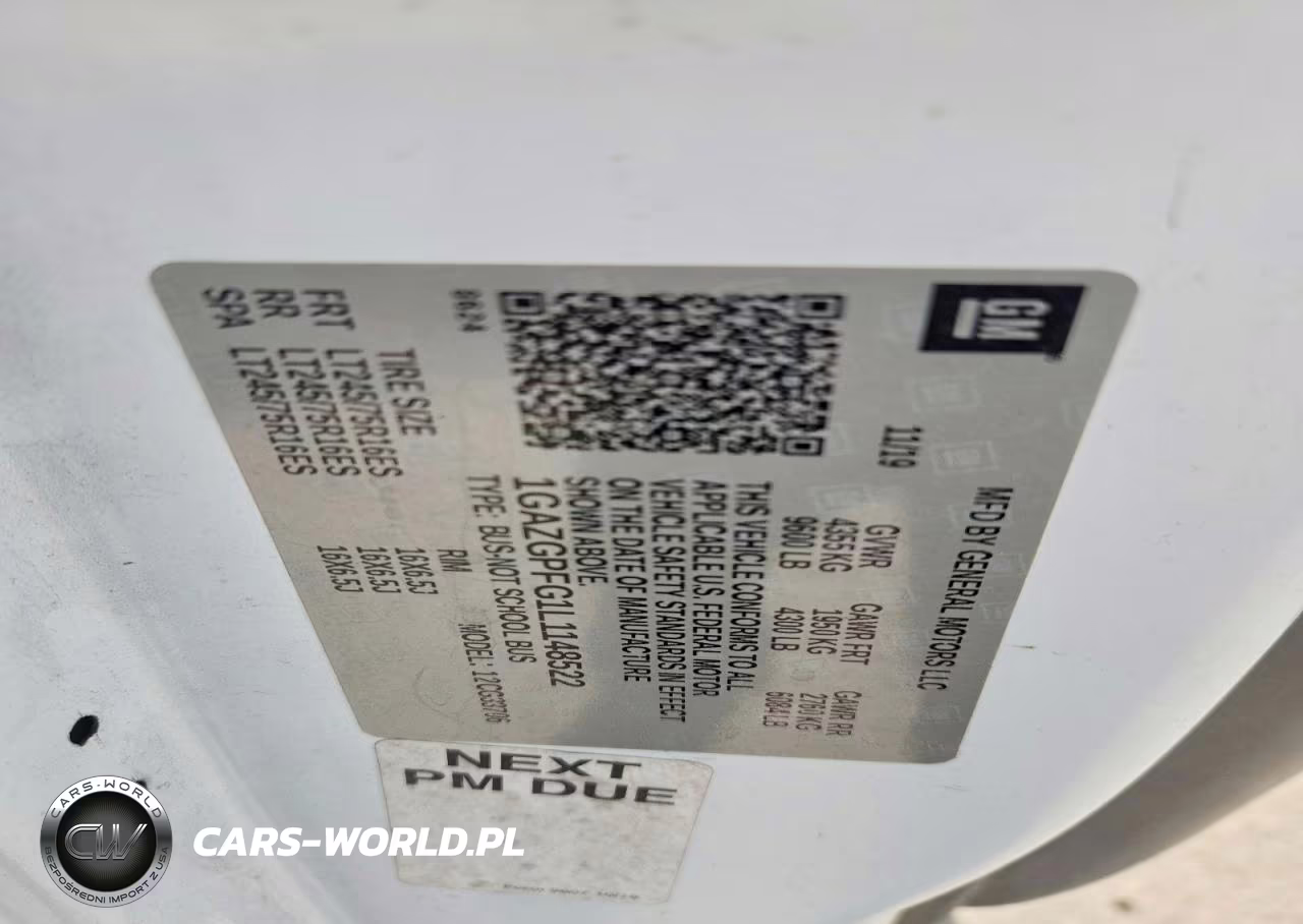 2020 Chevrolet Express Lt Ext VIN:1GAZGPFG1L1148522 - 13