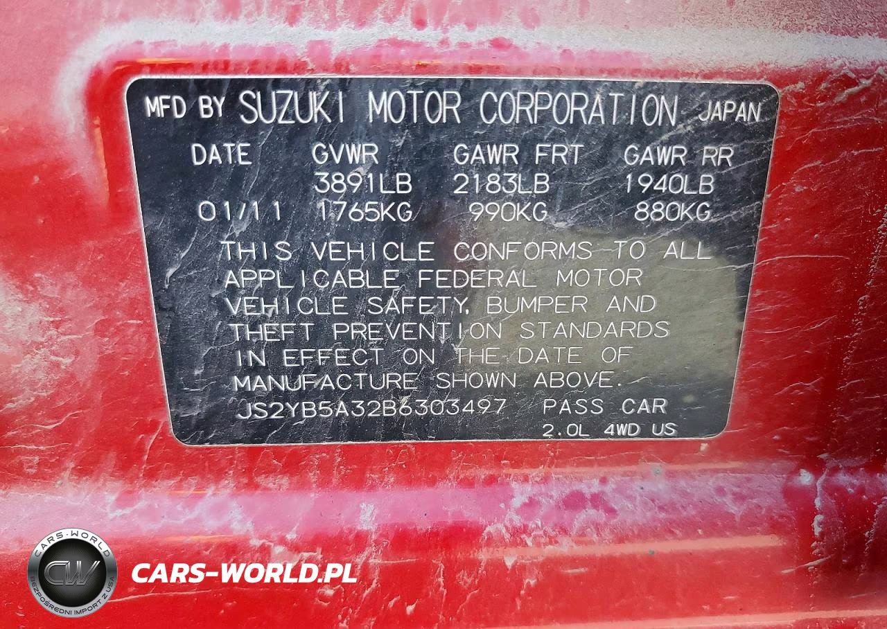 2011 Suzuki Sx4 VIN:JS2YB5A32B6303497 - 12
