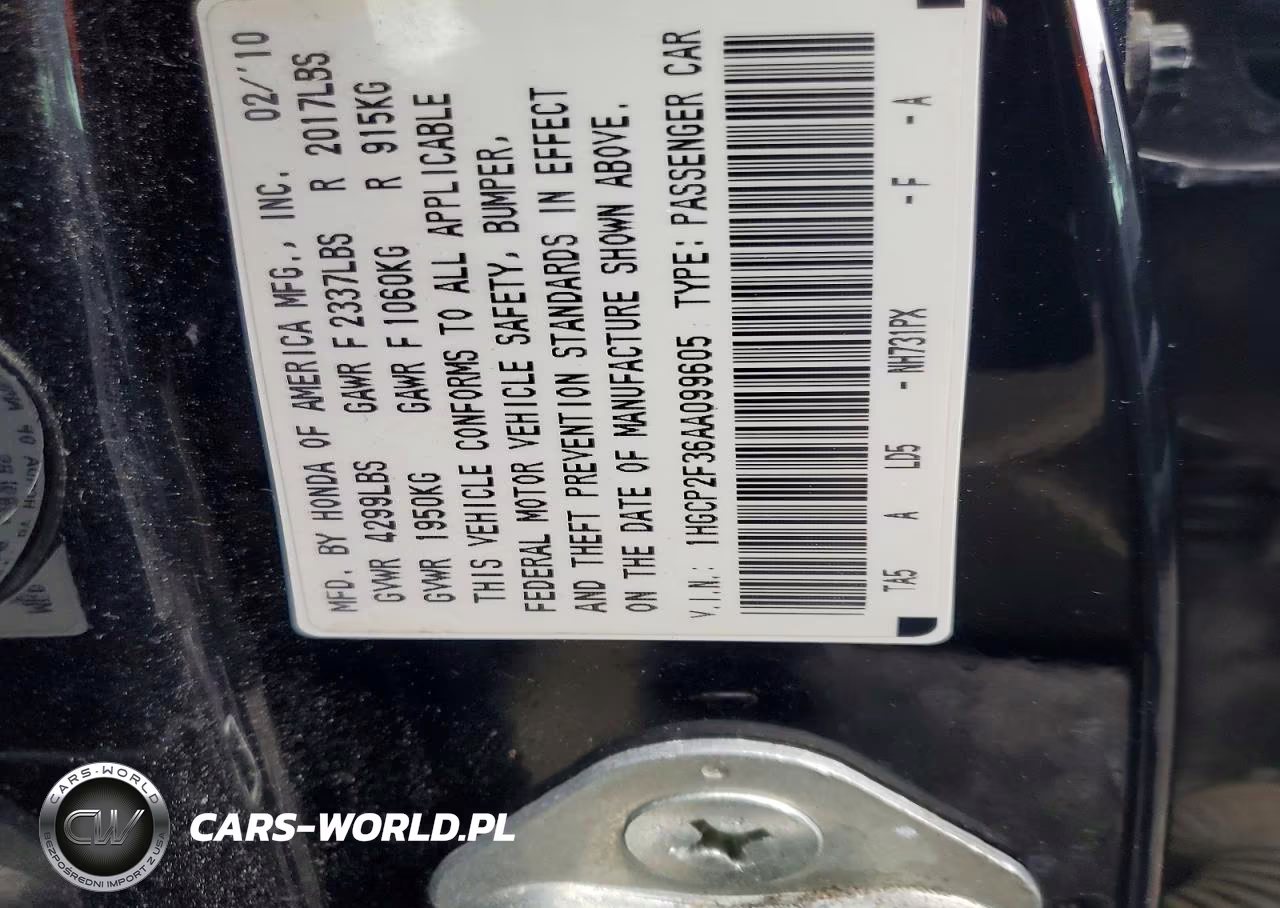 2010 Honda Accord Lx VIN:1HGCP2F36AA099605 - 12