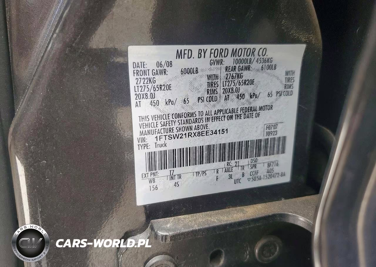 2008 Ford F250 Super Duty VIN:1FTSW21RX8EE34151 - 12