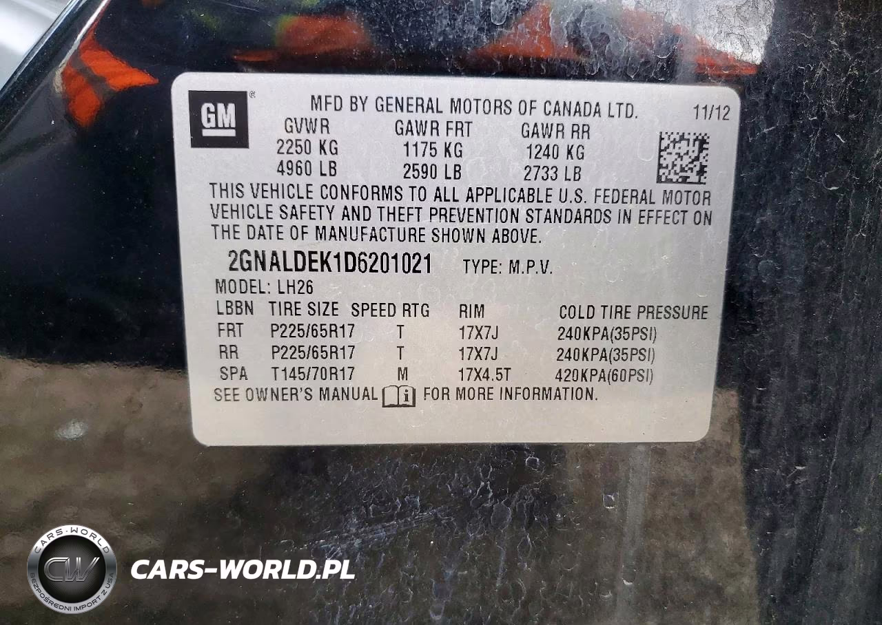 2013 Chevrolet Equinox Lt VIN:2GNALDEK1D6201021 - 13