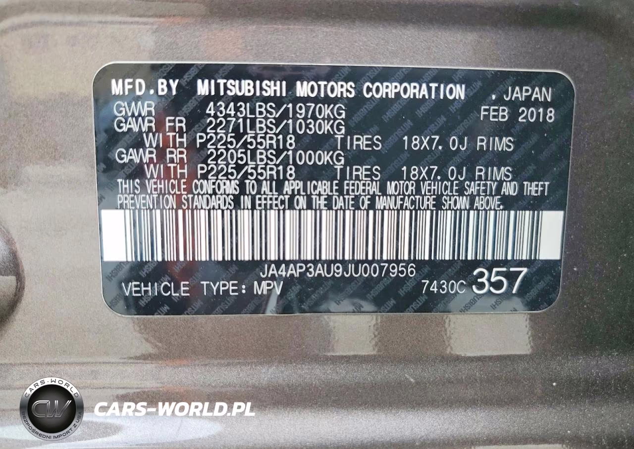2018 Mitsubishi Outlander Sport Es VIN:JA4AP3AU9JU007956 - 12