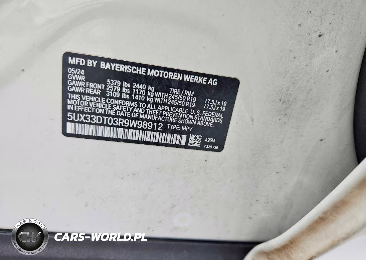 2024 BMW X4 xDrive30I VIN:5UX33DT03R9W98912 - 13