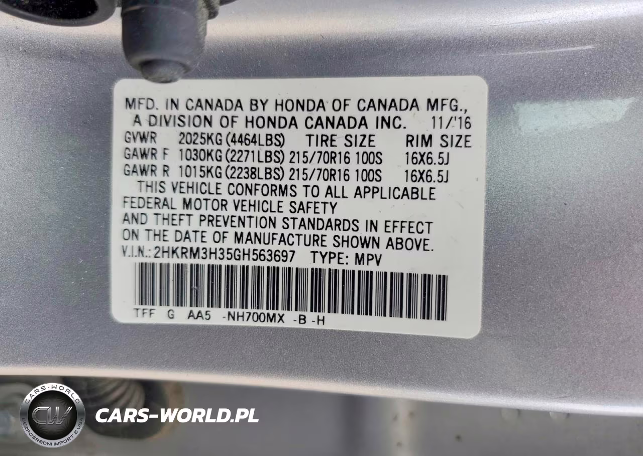 2016 Honda Cr-V Lx VIN:2HKRM3H35GH563697 - 12