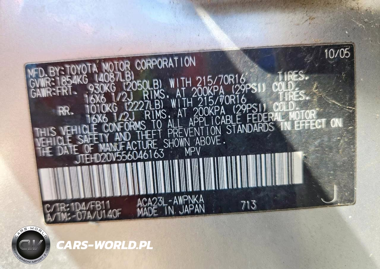 2005 Toyota Rav4 Base VIN:JTEHD20V556046163 - 13