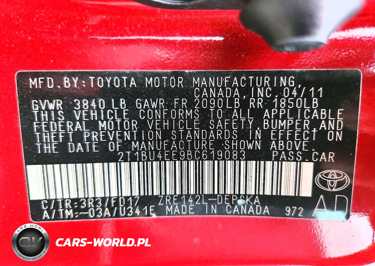 2011 Toyota Corolla S VIN:2T1BU4EE9BC619083 - 12