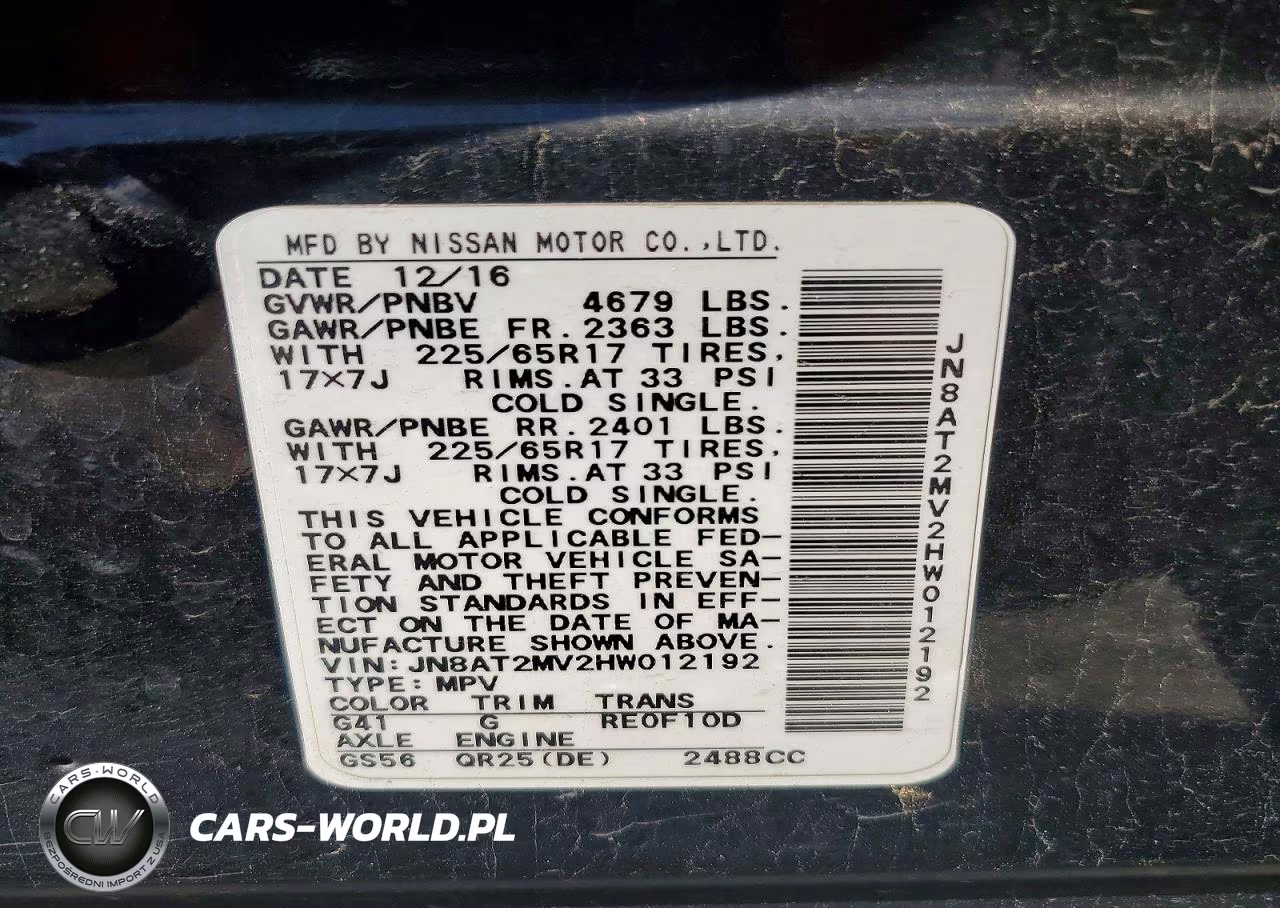2017 Nissan Rogue S VIN:JN8AT2MV2HW012192 - 13