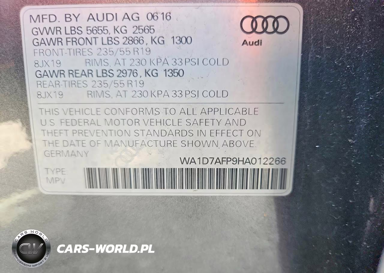 2017 Audi Q5 Premium Plus S-Line VIN:WA1D7AFP9HA012266 - 12
