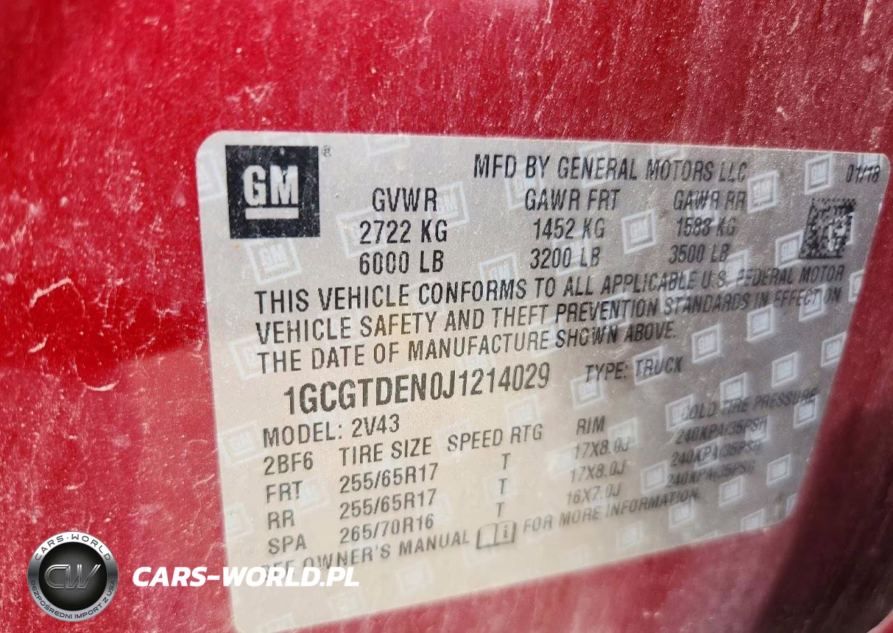 2018 Chevrolet Colorado Z71 VIN:1GCGTDEN0J1214029 - 12