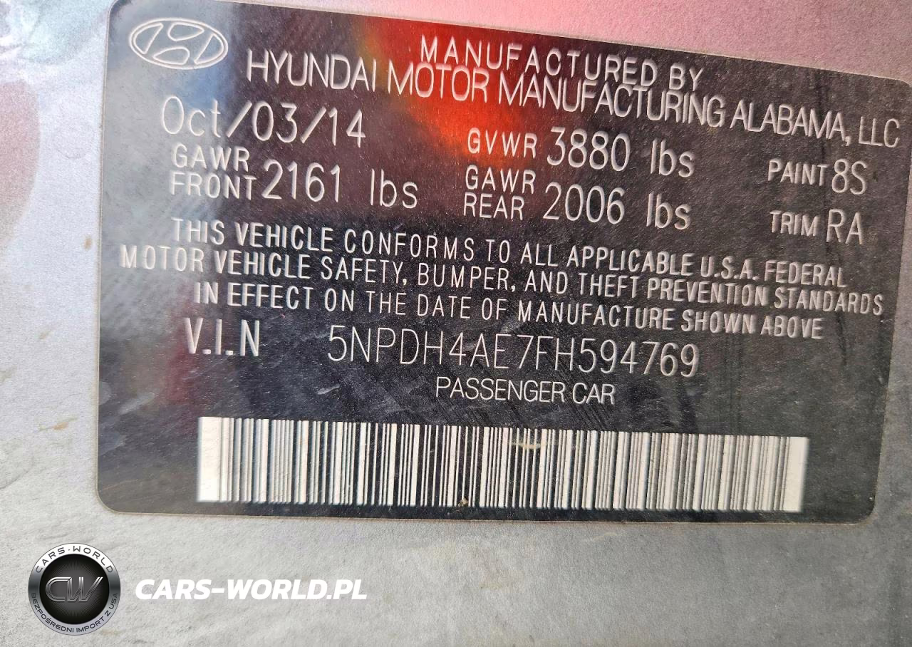 2015 Hyundai Elantra Se VIN:5NPDH4AE7FH594769 - 12