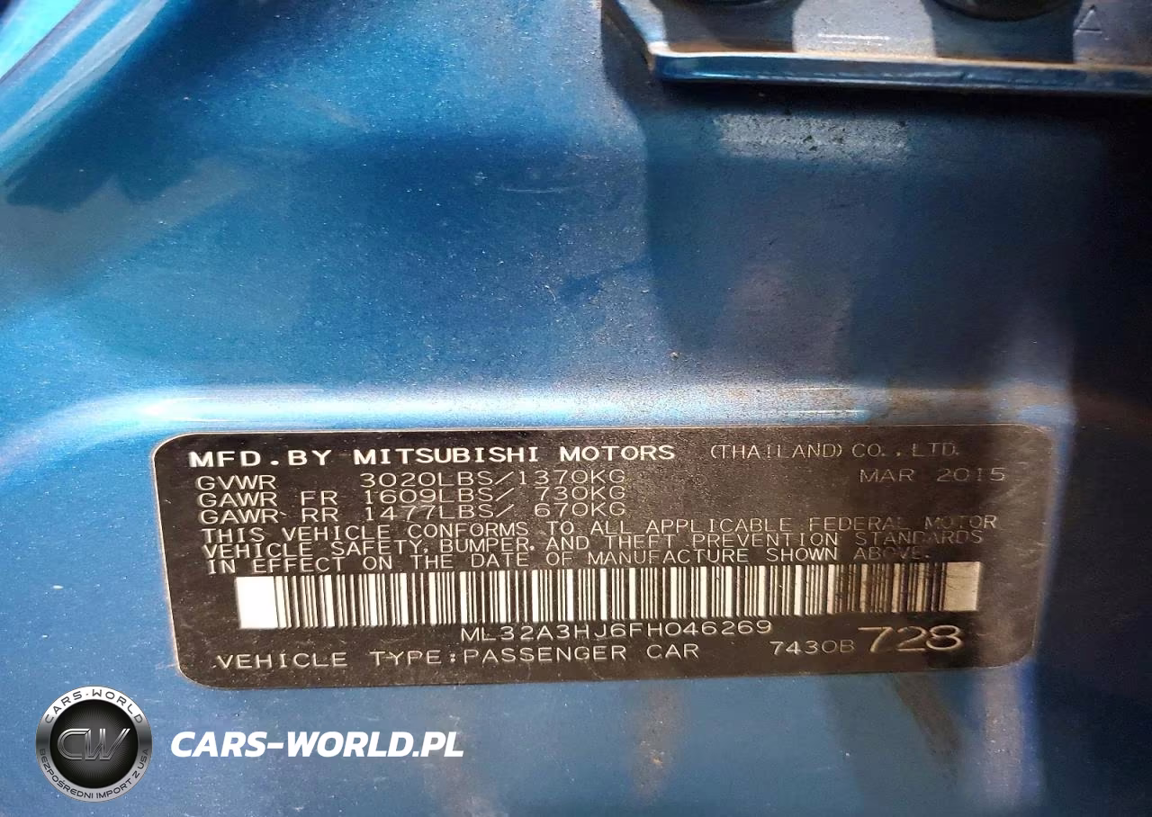 2015 Mitsubishi Mirage De VIN:ML32A3HJ6FH046269 - 14