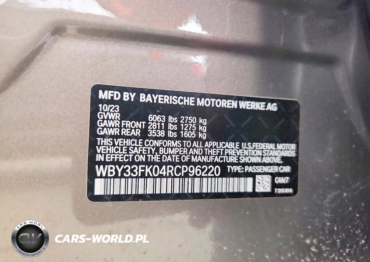 2024 BMW I5 Edrive 40 VIN:WBY33FK04RCP96220 - 13