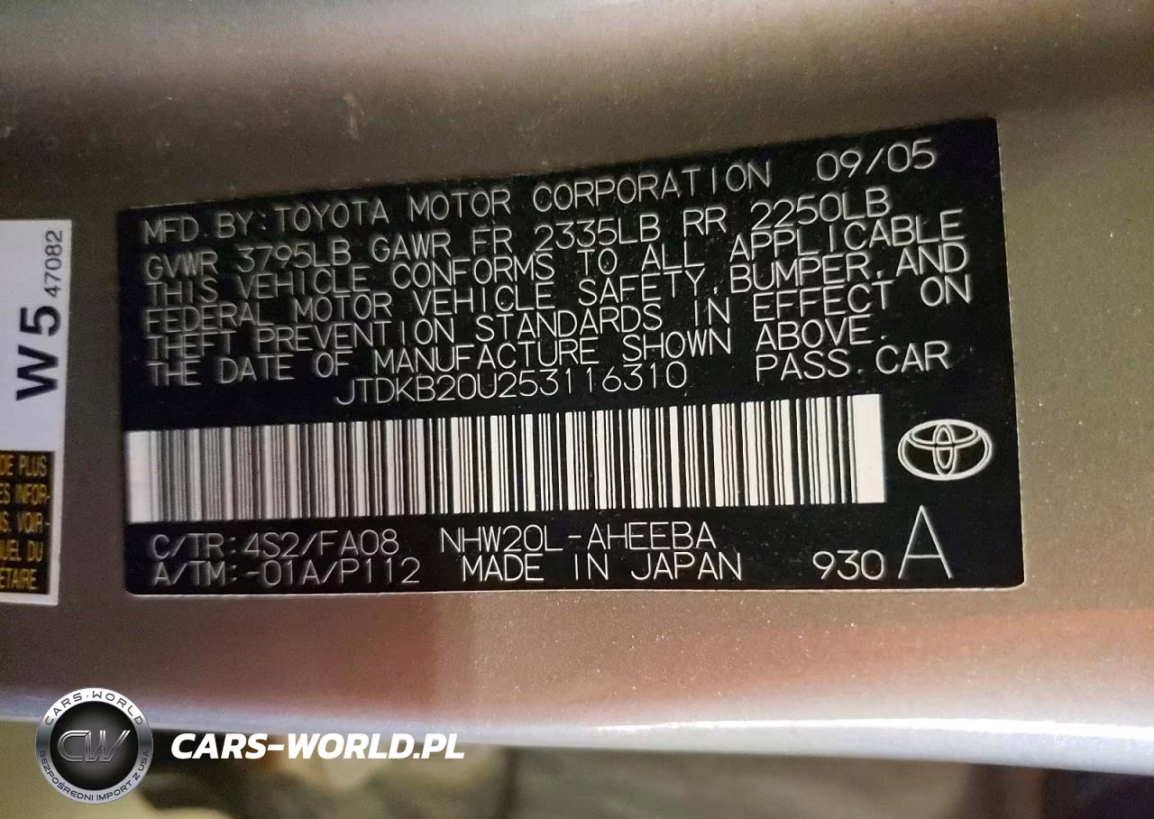 2005 Toyota Prius Base VIN:JTDKB20U253116310 - 12