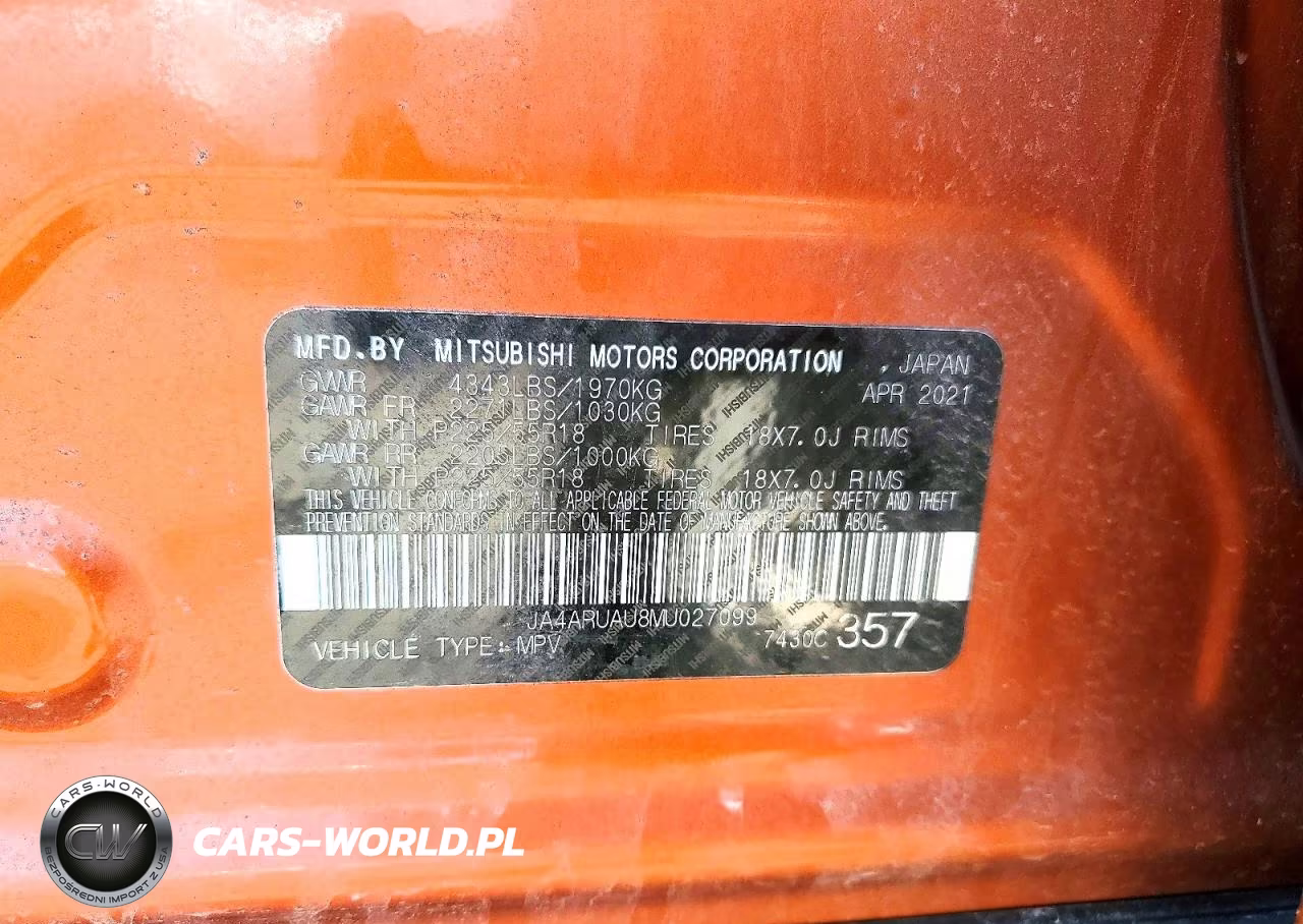 2021 Mitsubishi Outlander Sport Es VIN:JA4ARUAU8MU027099 - 13