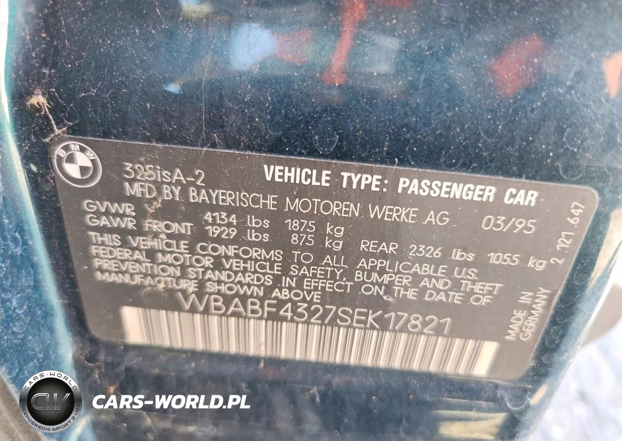 1995 BMW 325 Is Automatic VIN:WBABF4327SEK17821 - 12
