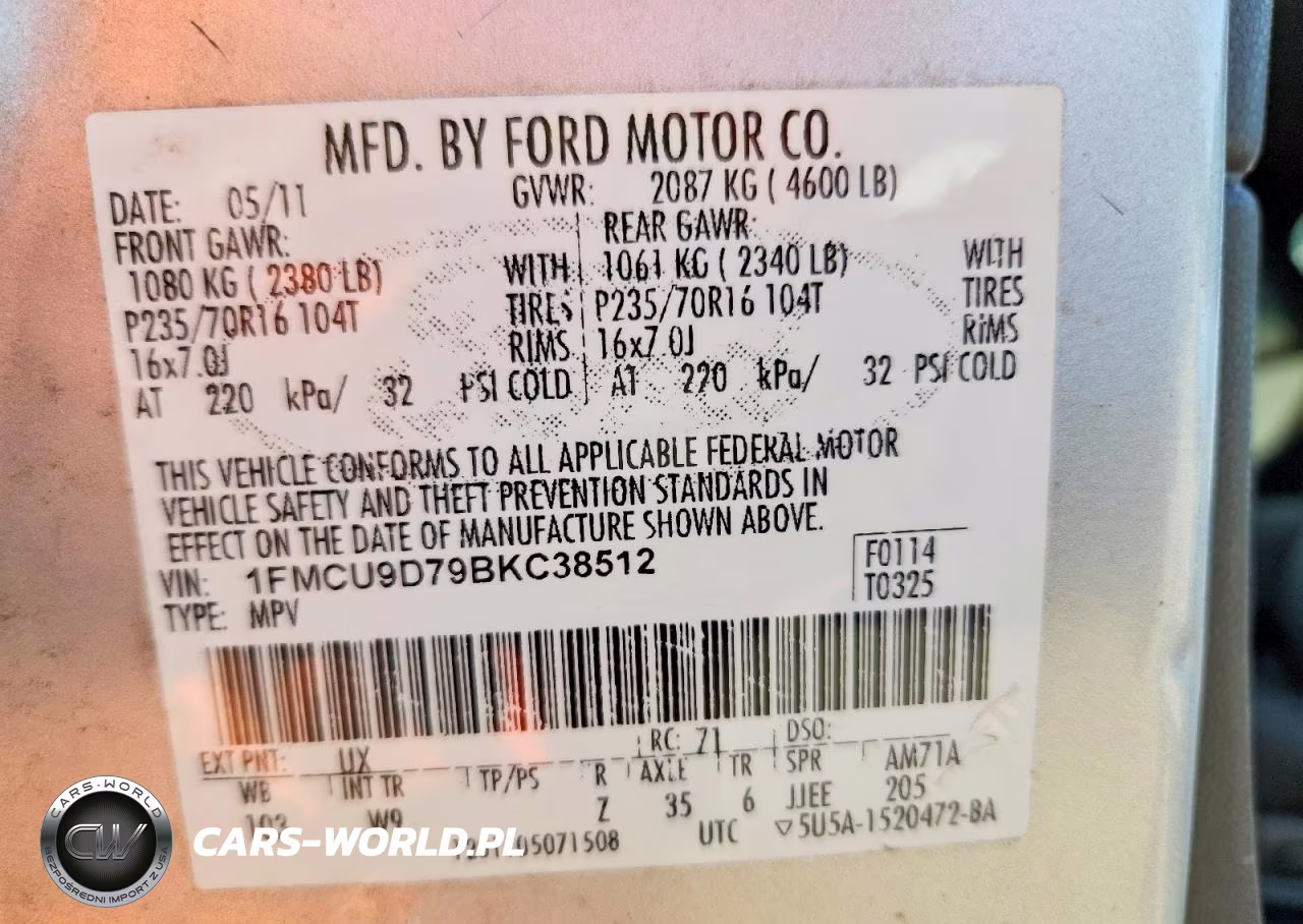 2011 Ford Escape Xlt VIN:1FMCU9D79BKC38512 - 13