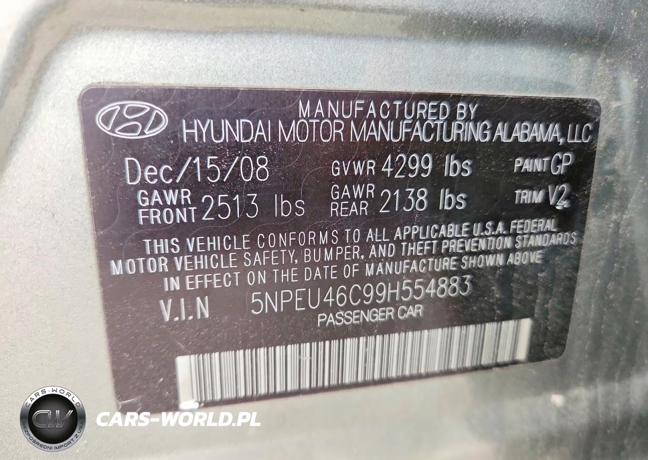 2009 Hyundai Sonata Limited VIN:5NPEU46C99H554883 - 12