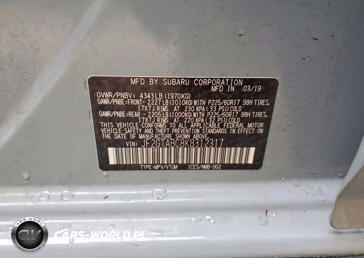 2019 Subaru Crosstrek VIN:JF2GTABC8K8312317 - 12