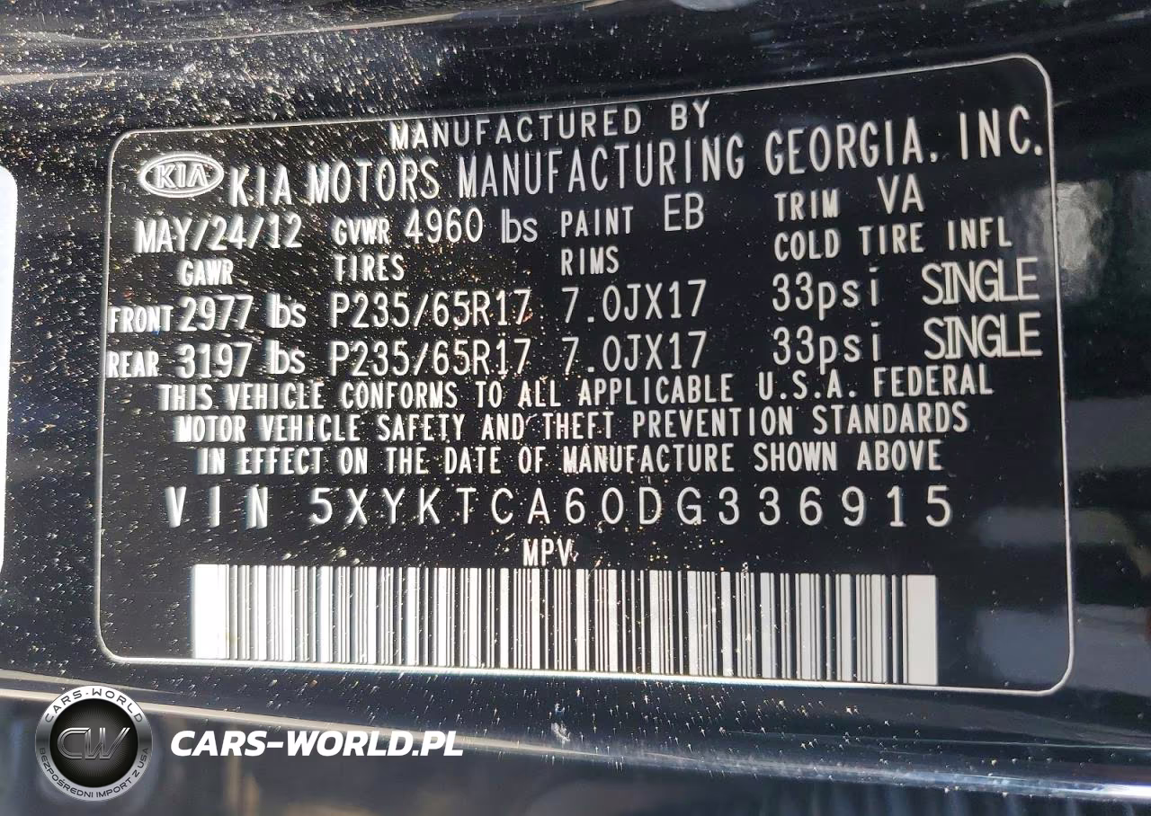 2013 Kia Sorento Lx VIN:5XYKTCA60DG336915 - 13