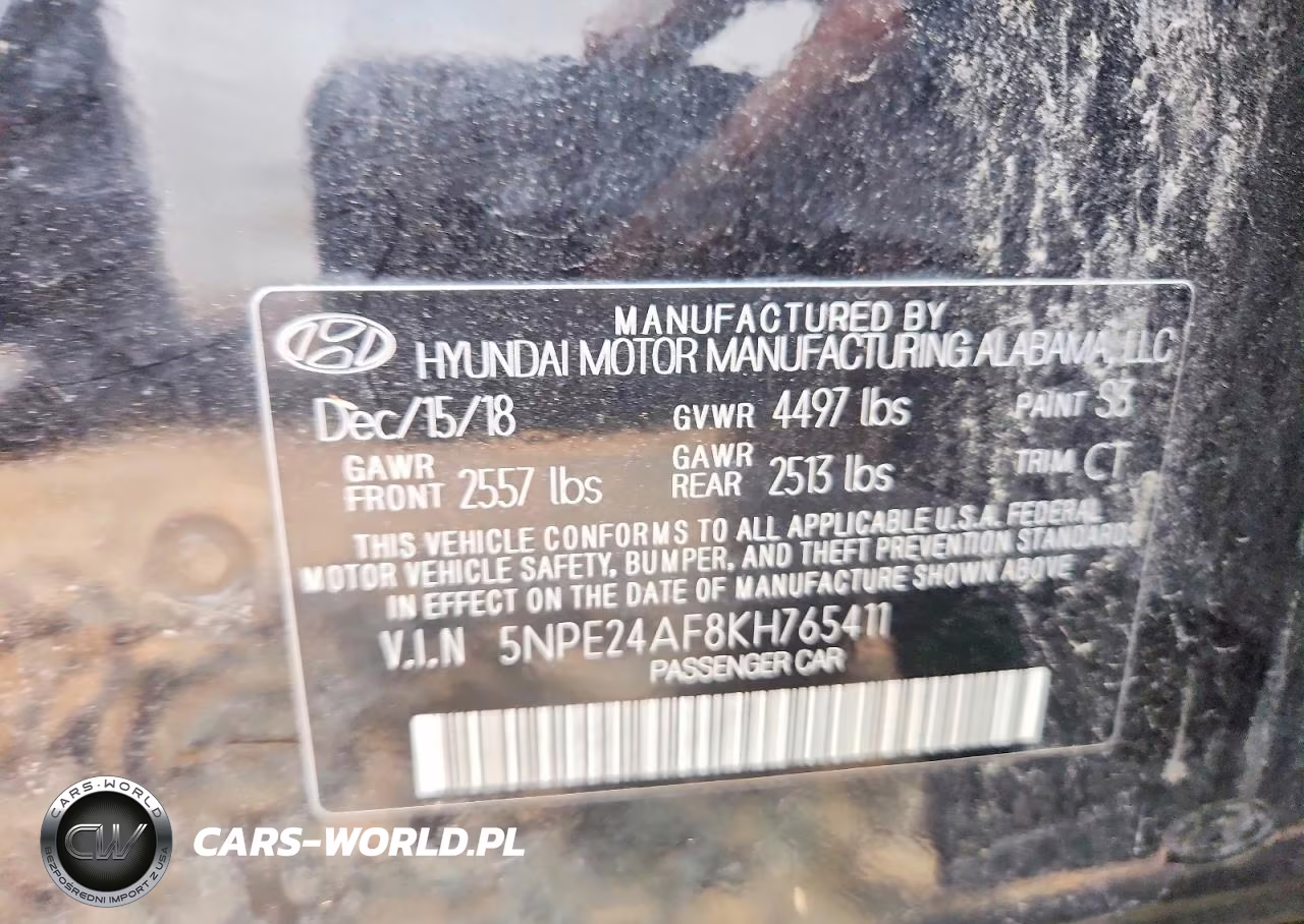 2019 Hyundai Sonata Eco Turbo, Se VIN:5NPE24AF8KH765411 - 12