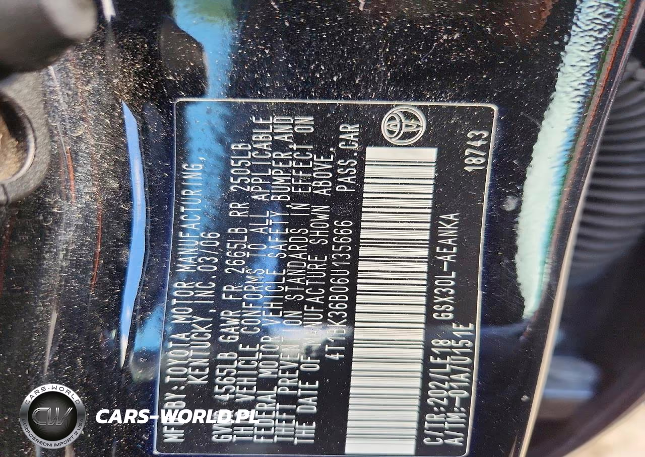 2006 Toyota Avalon Touring VIN:4T1BK36B06U135666 - 12